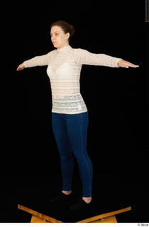  Ellie Springlare black sneakers blue jeans long sleeve shirt pink turtleneck standing t-pose whole body 0008.jpg